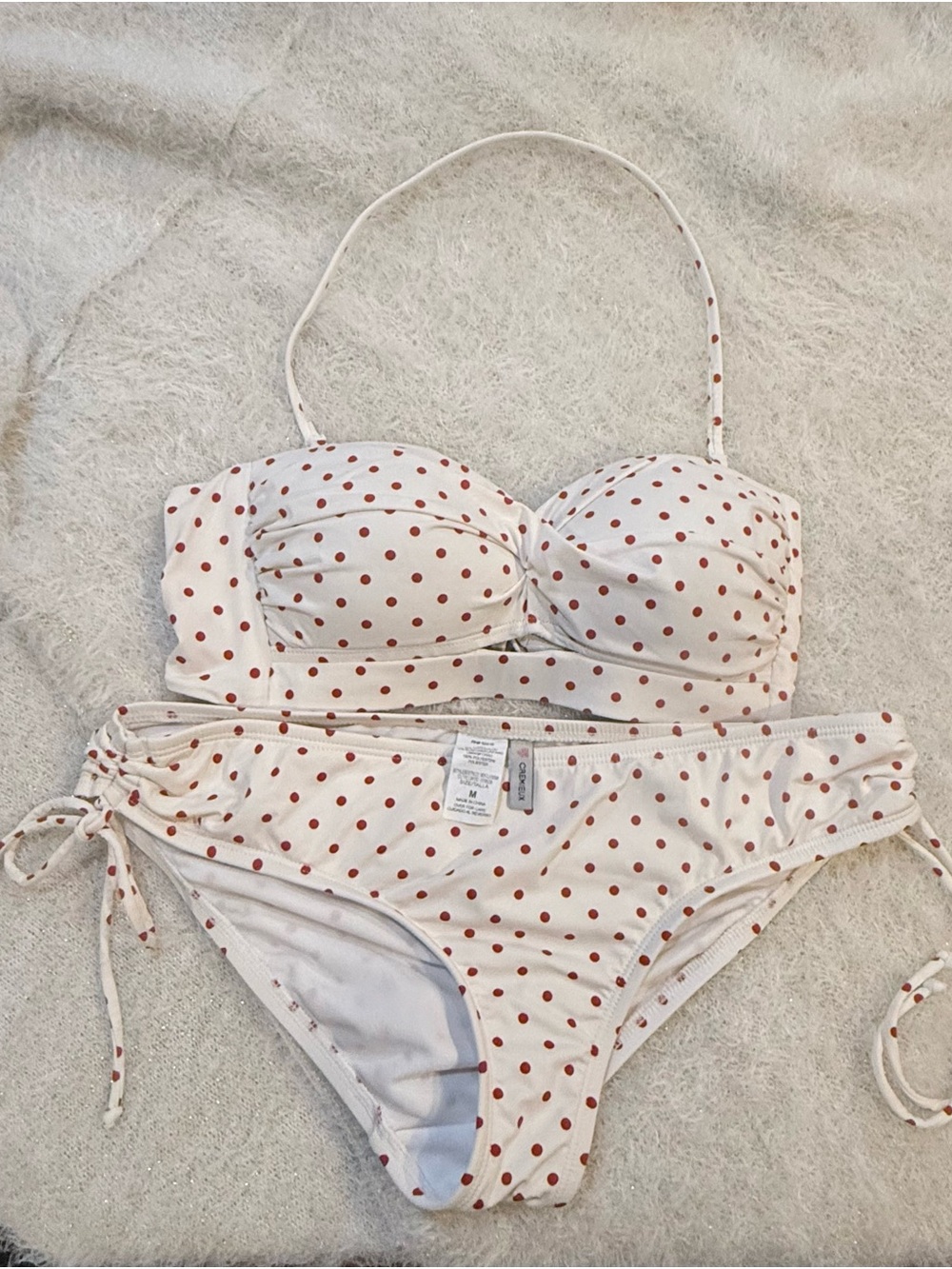 Daniel Cremieux White Bikini with Red Polka Dots